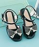 Babyoye Party Wear Sandals with Bow Applique and Buckle Closure - Black