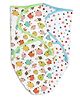 SuperBottoms Dry Feel Swaddle Wrap, SuperDry Feel Layer 100% Cotton Easy To Wear Printed Pack of 2 White