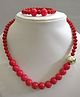 Tiny Closet Set Of 2 Coordinating Bead Embellished Necklace & Bracelet - Red