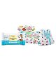 SuperBottoms Dry Feel Organic Large Size Cotton Langot Pack of 6 and XtraHydrating Wipes - White Blue