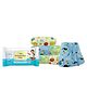 SuperBottoms Dry Feel Organic Small Size Cotton Langot Pack of 6 and XtraHydrating Wipes - Blue Green
