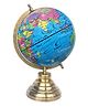 Globeskart Educational Laminated Globe With Antique Brass Finish Stand - Blue