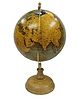 Globeskart Vintage Globe with Wooden Base and Brass Finish Arc - Green