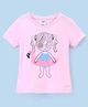 Simply Cotton Sinker Half Sleeves Top Girl Print - Pink