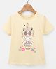 Simply Cotton Sinker Half Sleeves Top Girl Print - Yellow