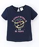 Simply Cotton Sinker Half Sleeves Top Donut Print - Navy Blue
