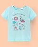Simply Half Sleeves Top Playground Print - Blue