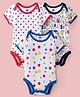 Simply Cotton Half Sleeves Onesies Star Print Pack of 3 - White