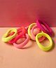 Jewelz Elastic Hair Bands - Yellow And PInk