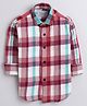 Polka Tots Full Sleeves Checked Shirt With Gangsta Napper Printed Attached Tee - White & Red
