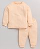 MOONKIDS Full Sleeves Tee With Joggers - Peach