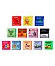 Skyculture Fabric book Mini Books  ABC Numbers animals transport Fruits Primary and Secondary Colours Combo Pack of 12- English