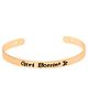 Arendelle Girl Bossing It Engraved Karma Kada Bracelet - Rose Golden