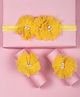 Arendelle Set Of 3 Tulle Floral Applique Headband and Ankle Bands Set - Yellow