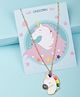 Arendelle Colourful Unicorn Pendant With Printed Gift Card - White