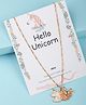 Arendelle Unicorn With Wings Pendant With a Printed Gift Card And Message - Pink