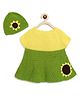 MayRa Knits Short Sleeves Hand Knitted Frock - Green & Yellow
