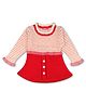 KNITCO Full Sleeves Striped Sweater - Red