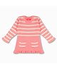 KNITCO Full Sleeves Striped Pocket Detail Sweater - Pink