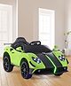 Babyhug Battery Operated Ride On Car with Music & Lights - Green & Black| Openable Doors| Wide Comfortable Seat| Pre-loaded Music with USB & AUX| Easy to Assemble| Easy to Operate| Forward & Reverse Drive| Rechargeable Battery