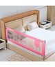 LuvLap Comfy Baby Bed Rail Guard, 6ft x 2.3ft, Portable Bed Fence, Adjustable Height, Single Side Bed Rail for Baby, Printed Pink, 180cm x 72cm
