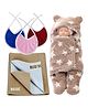BRANDONN New Born Baby Gift Set Combo Pack for Baby Boys and Baby Girls Pack of 5 Pcs - Multicolour