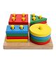 Little Genius Shape & Colour Wooden Stacking Board - Multi Color
