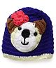 MayRa Knits Hand Knitted Puppy Design Cap - Blue
