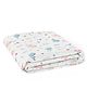 Haus & Kinder Cotton Fitted Crib Sheet, Vitamin Sea- White Blue