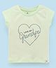 Ollypop Cotton Half Sleeves Top Love My Grandapa Print - Green
