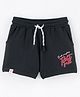 Sundae Kids Cotton Lycra Mid Thigh Length Shorts Text Print- Black