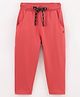 Sundae Kids Cotton Capri Length Leggings Solid Color - Red