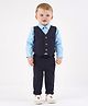 Bonfino Rayon Full Sleeves Solid Party Suit - Blue