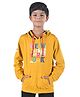 3Pin Full Sleeves New York  Graphic Printed Hooded Sweatshirt - Mustard Yellow