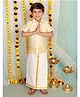 KID1 Half Sleeves Solid Shirt With Mundu - Golden & White