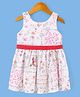 ORRIGANY Sleeveless Frock with Back Tie Up Floral Print - Off White
