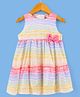 ORRIGANY Sleeveless Frock with Bow Appliuque Abstract Print - Multicolor