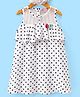 Kookie Kids Sleevless Frock with Net Sequins Flower Detailing - White