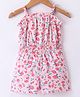 Kookie Kids Sleeveless Jumpsuits with Smocking Detailing Floral Print - Pink