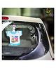 babywish Baby on Board Car Decals Cloth Safety Sign Board Come with One Hanger & One Large Vaccum Suction Prince On Board Monkey Print - Blue