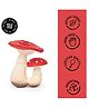 Oli & Carol Natural Rubber Teether for baby- Soft & Chewable Vegetable Teether-Spot The Mushroom