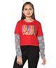 TeenTrums 100% Cotton Full Sleeves Hound Sooth & Groovy Printed Cut & Sew Crop Top - Red