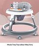 Baby Multi Function Adjustable Height Baby Walker with Toy Bar & Music - Grey White| Smooth Swivel Wheels| Compact Fold
