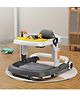 Multi Function Cushioned Seat Adjustable Height Baby Walker With Music Toy Bar & Anti Fall Protection - Silver