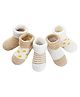 MOMISY Cotton Ankle Length Socks Pack of 5 - Cream
