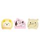 MOMISY 3 Piece Small Cartoon Design Baby Cotton Cap for Newborn Baby Boys and Girls Cat Yellow Mickey Pink Panda Light Yellow - Multicolour