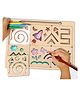 Webby Wooden Stencil My First Drawing Kit Art Slate - Multicolour