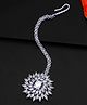 Yellow Chimes American Diamond Maang Tikka for Women Rhodium Plated High Grade Authentic White AD Jewellery Maang Tikka for Women and Girls