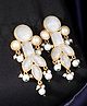 Yellow Chimes White Stone Detailing Dangler Drop Earrings - White