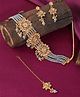 Yellow Chimes Jewellery Set For Women Kundan Studded Multi Charm Choker Set With Earrings and Mangtikka For Women and Girls